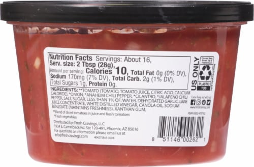 Fresh Cravings® Restaurant Style Mild Salsa Perspective: back