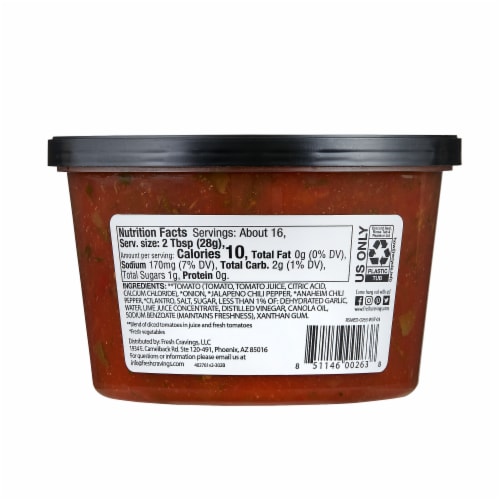 Fresh Cravings® Restaurant Style Medium Salsa Perspective: back