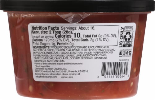 Fresh Cravings® Restaurant Style Hot Salsa Perspective: back