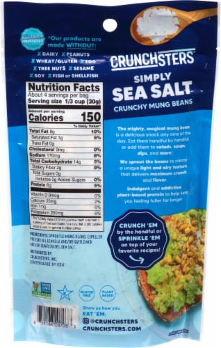 Crunchsters® Gluten Free Sprouted Sea Salt Protein Snacks Perspective: back