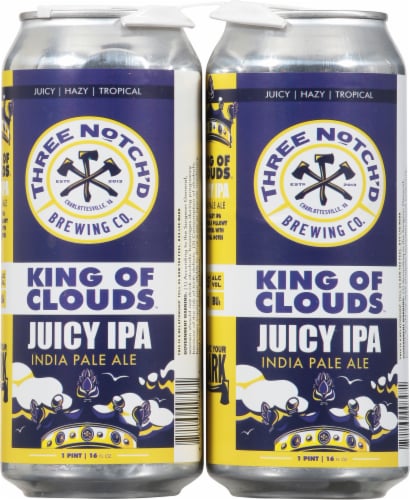Three Notch'd Brewing Co King Of Clouds Juicy Pale Ale Perspective: back