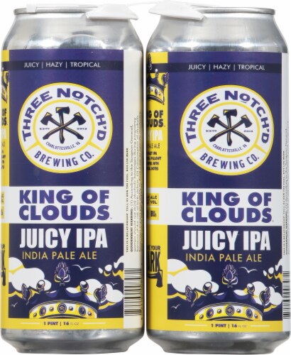 Three Notch'd Brewing Co King Of Clouds Juicy Pale Ale Perspective: back