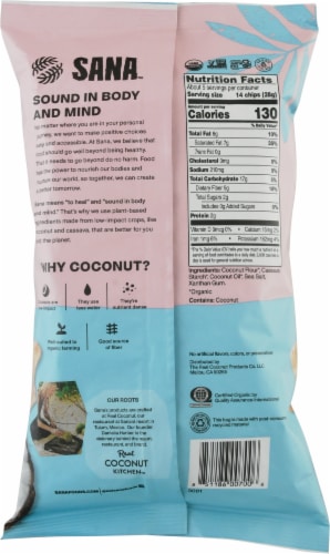 The Real Coconut Sana™ Original Coconut Flour Tortilla Chips Perspective: back