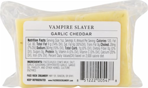 Face Rock Creamery Vampire Slayer Cheese Perspective: back