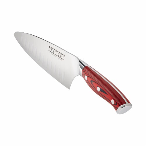 Ergo Chef CRIMSON 8"Chef knife - Red G10 Handle Perspective: back