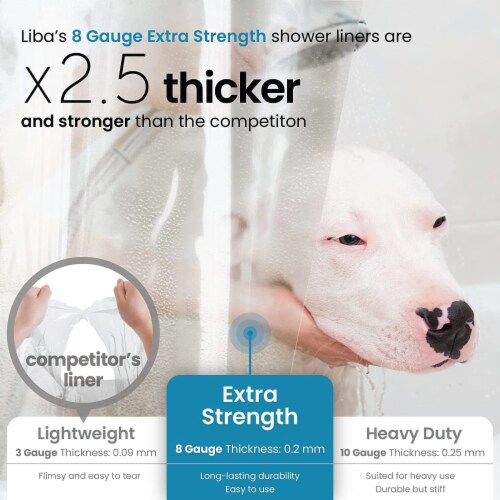 36&quot; W x 72&quot; H Clear PEVA Extra Heavy Weight Shower Liner - Liba Perspective: back
