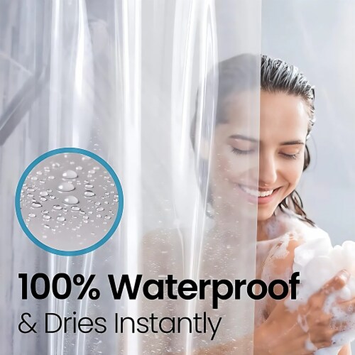36&quot; W x 72&quot; H Frosted PEVA Extra Heavy Weight Shower Liner - Liba Perspective: back