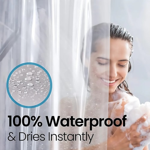 72&quot; W x 84&quot; H Frosted PEVA Extra Heavy Weight Shower Liner - Liba Perspective: back