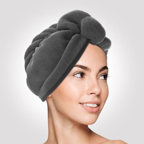 This microfiber hair towel helps reduce frizz and drying time