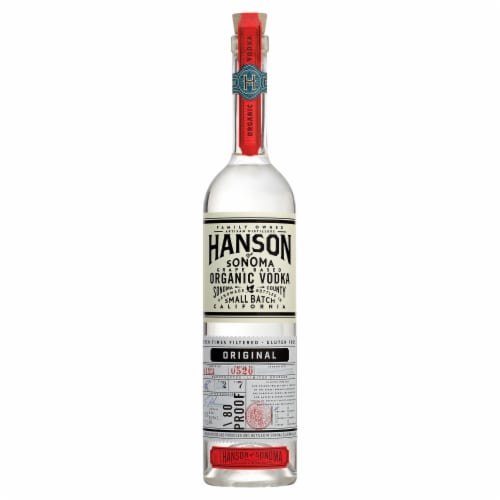 Hanson of Sonoma Organic Original Grape-Based California Family Made Vodka 750 ml Perspective: back