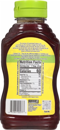 Carmichael’s Honey™ Organic Raw & Unfiltered Honey Perspective: back