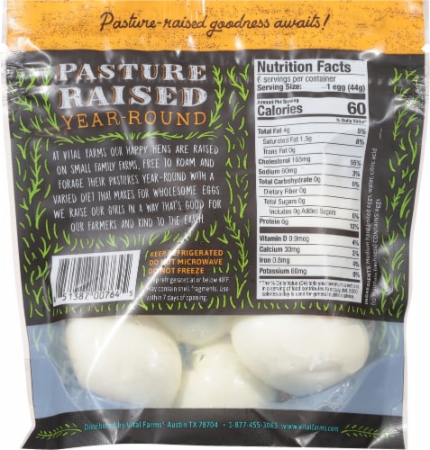 Vital Farms® Pasture-Raised Hard Boiled Eggs Perspective: back