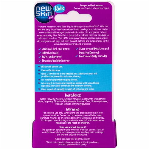New Skin® Kids Liquid Bandage & Skin Protection Paint - Purple Perspective: back