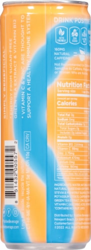 Positive® Energy Poppin' Orange Immunity Boosting Energy Drink Perspective: back