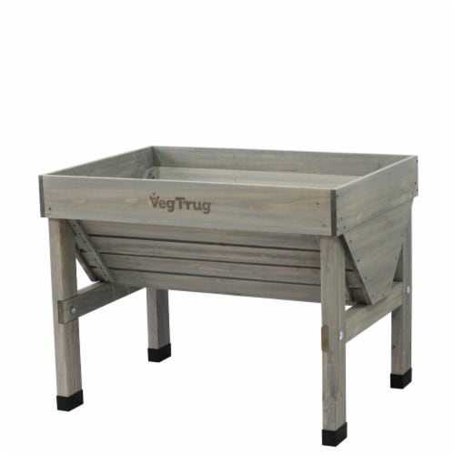 VegTrug Small Raised Bed Planter - Gray Wash FSC 100% Perspective: back