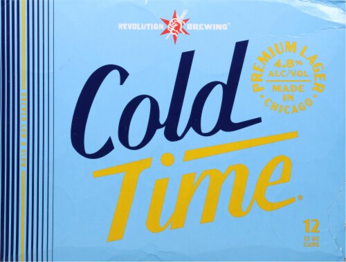 Revolution Brewing Cold Time Premium Lager Cans Perspective: back