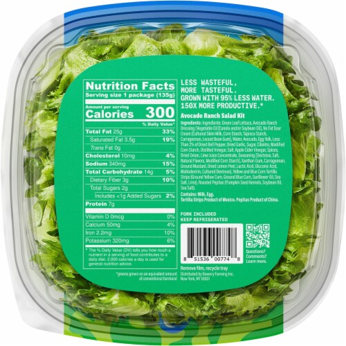 Bowery Avacado Ranch Salad Kit Perspective: back