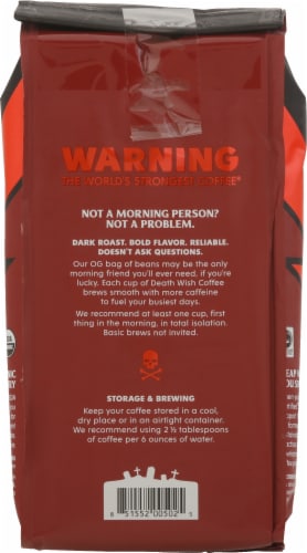 Death Wish Coffee Co.® Organic and Fair Trade Dark Roast Ground Coffee Perspective: back