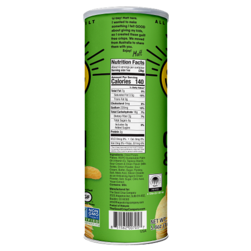 The Good Crisp™ Company Sour Cream & Onion Potato Crisps Perspective: back