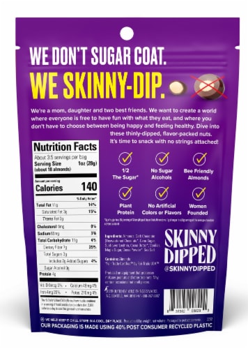 SkinnyDipped® Super Dark + Sea Salt Almonds Perspective: back