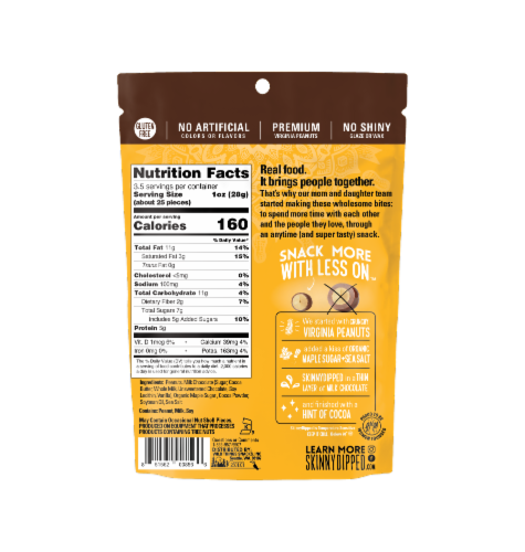 Skinny Dipped Milk Chocolate Peanuts Perspective: back