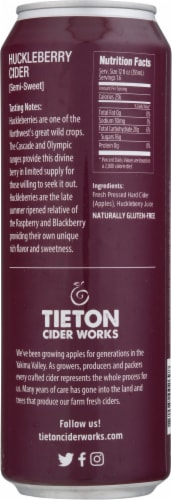 Tieton Cider Works Huckleberry Cider Perspective: back