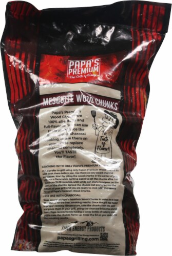 Papa's Premium Mesquite Wood Chunks Perspective: back