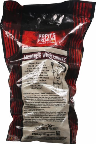 Papa's Premium Mesquite Wood Chunks Perspective: back