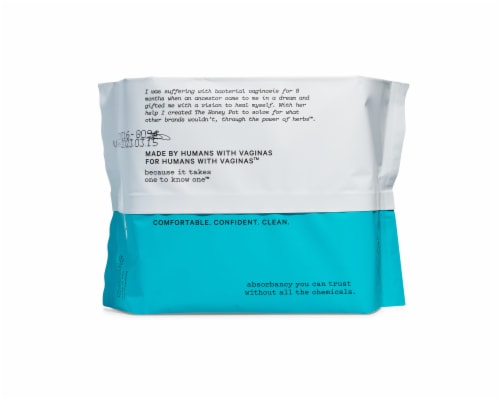 The Honey Pot Super Herbal-Infused Pads with Wings Perspective: back