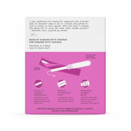 The Honey Pot® Organic Regular Tampons Perspective: back