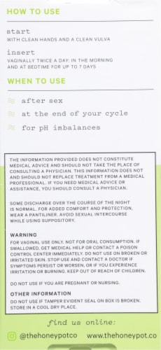 The Honey Pot® 7 Day Boric Acid & Herbs Suppositories + Applicator Perspective: back