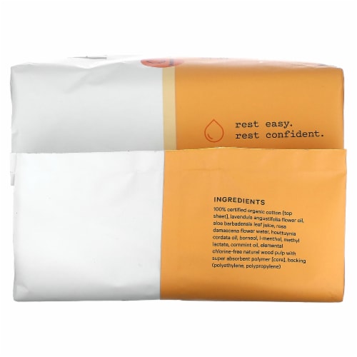 The Honey Pot Company 100% Organic Cotton Cover Heavy Flow Overnight Pads - 16 Count Perspective: back
