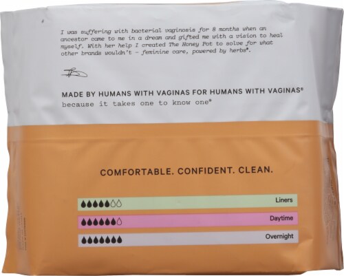 The Honey Pot® Organic Incontinence Daytime Pads With Wings Perspective: back