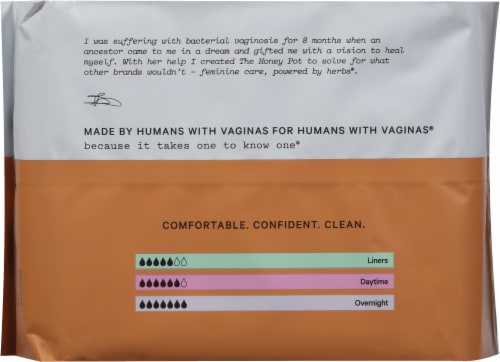 The Honey Pot® Organic Incontinence Overnight Pads With Wings Perspective: back