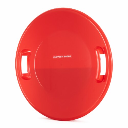 Slippery Racer Downhill Pro Adults and Kids Plastic Saucer Disc Snow Sled, Red Perspective: back