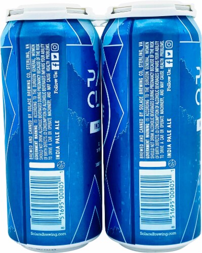 Solace Brewing Partly Cloudy Inda Pale Ale Perspective: back