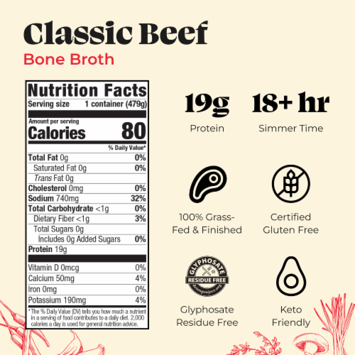 Kettle & Fire Classic Beef Bone Broth Perspective: back