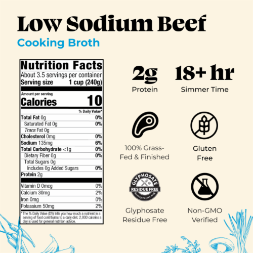 Kettle & Fire Low Sodium Beef Broth Perspective: back