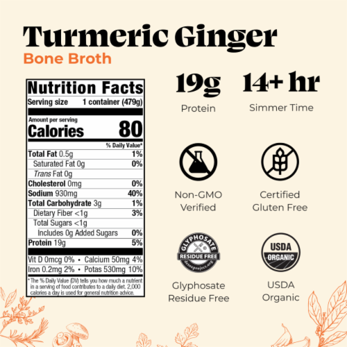Kettle & Fire Turmeric Ginger Chicken Bone Broth Perspective: back