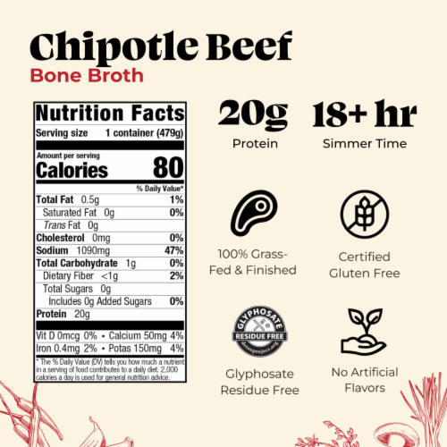 Kettle & Fire Chipotle Beef Bone Broth Perspective: back
