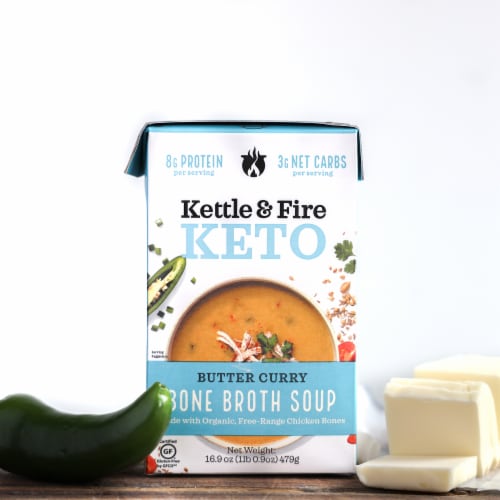 Kettle & Fire Butter Curry Soup with Chicken Bone Broth Perspective: back