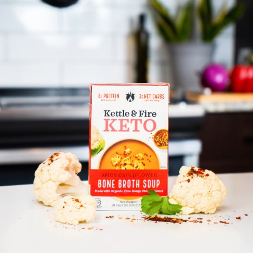 Kettle & Fire Spicy Cauliflower Soup with Chicken Bone Broth Perspective: back