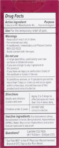 Eosera® Ear Pain MD® Pain Relieving Drops 4% Lidocaine Perspective: back