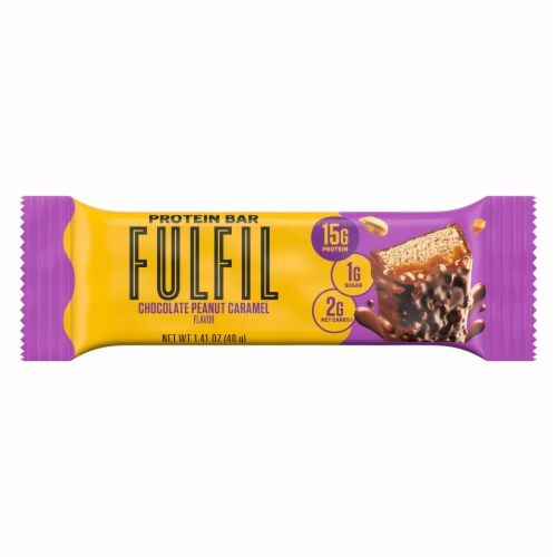 FULFIL® Chocolate Peanut Caramel Vitamin & Protein Bar Perspective: back