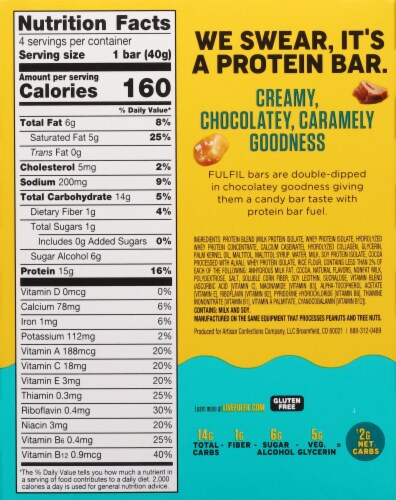 Fulfil Chocolate Salted Caramel Protein Bars Perspective: back