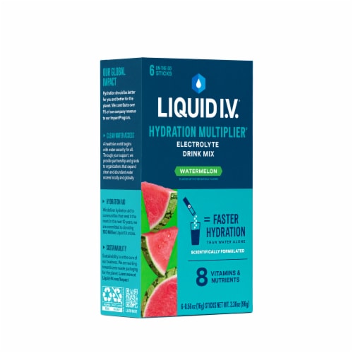 Liquid I.V.® Hydration Multiplier® Watermelon Electrolyte Drink Mix Packets Perspective: back