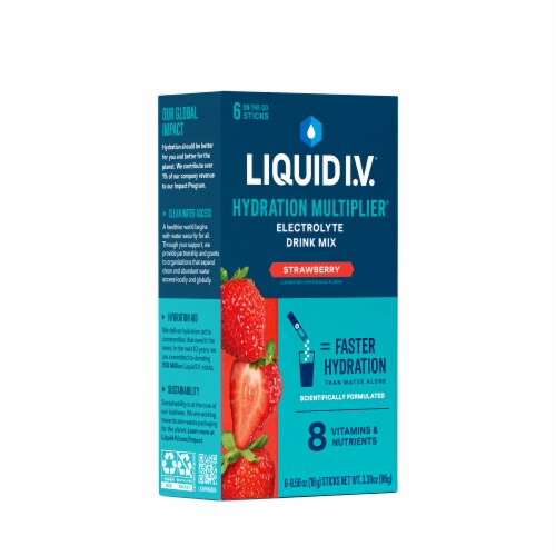 Liquid I.V.® Hydration Multiplier® Strawberry Electrolyte Drink Mix Perspective: back