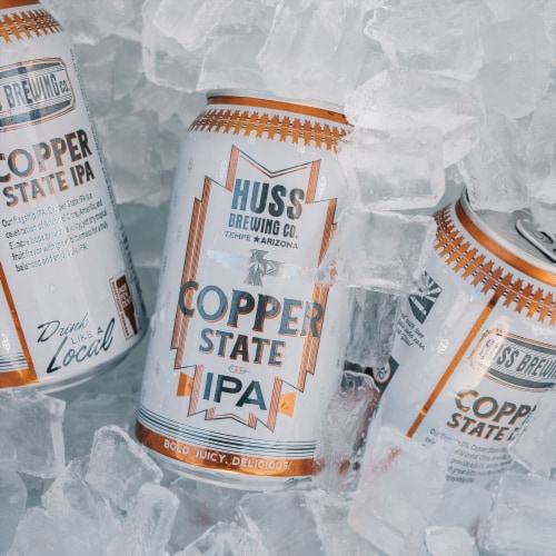 Huss Brewing Co. Copper State IPA Beer Perspective: back