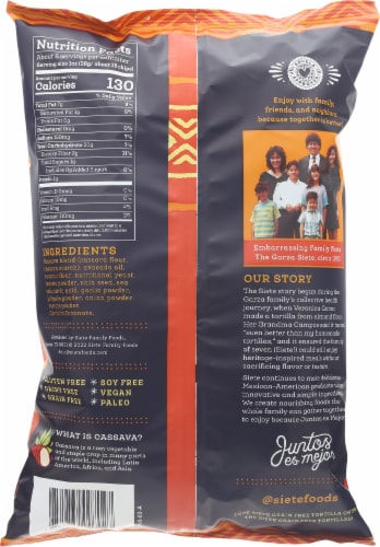 Siete Grain Free Nacho Tortilla Chips Perspective: back