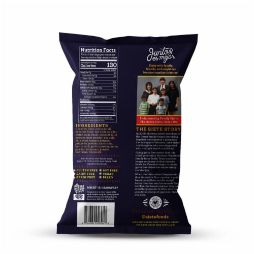 Siete® Grain Free Fuego Tortilla Chips Perspective: back